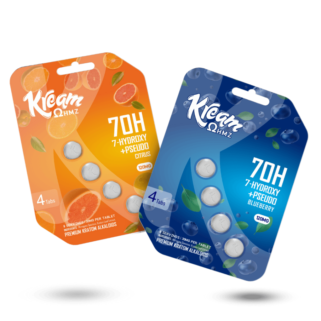 Kream 7OH Tablets Blueberry | 7-Hydroxy + Pseudo Kratom Blend | 30MG per Tablet | Fast-Acting Premium Alkaloid Formula